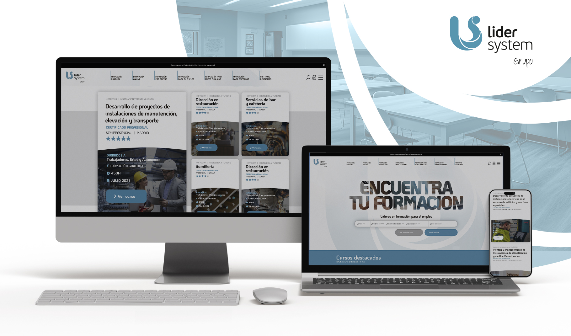 Buscador de cursos y captación de leads